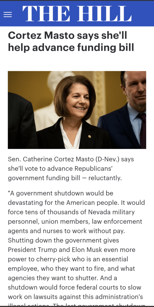 Cortez Masto says she'll help advance funding bill - Peter Theil
